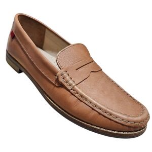 Marc Joseph NY East Village Tan Penny Loafers Calfskin Leather Women 6.5 Girls 5